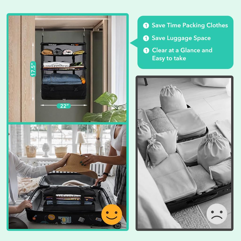 HASTHIP Wardrobe Hanging Organizer Multilayer Clothes Organizer for Wardrobe Folding Travel Hanging Organizer with Zipper Pouch Space Saving Wardrobe Clothing Organizer Bag HASTHIP Wardrobe Hanging Organizer Multilayer Clothes Organizer for Wardrobe Folding Travel Hanging Organizer with Zipper Pouch Space Saving Wardrobe Clothing Organizer Bag